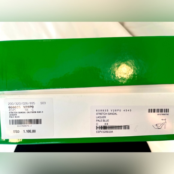Bottega Veneta Stretch Sandal Laquer Pale Blue Size 38 - Picture 7 of 9